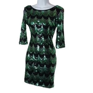 Midnight Doll NWT Scalloped Sequin Dress